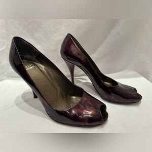 Stuart Weitzman Leopard Patent Leather Stiletto Heels Size 8
